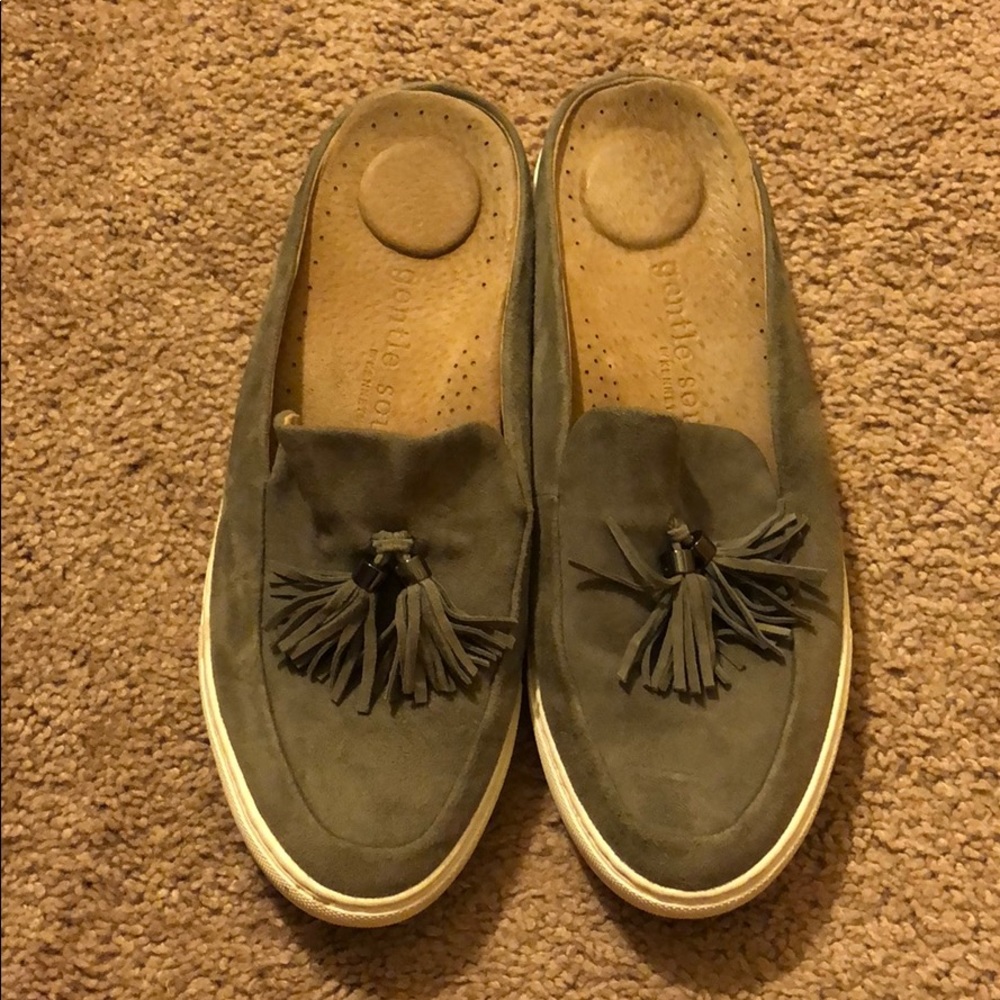 Grey Gentle Souls Rory Slip On Mule with Tassles